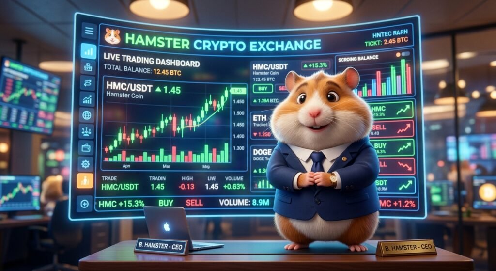 Hamster Kombat exchange CEO simulator character.