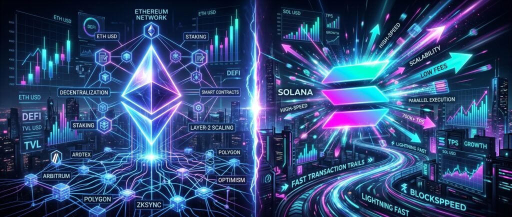Ethereum vs Solana Crypto Comparison Banner