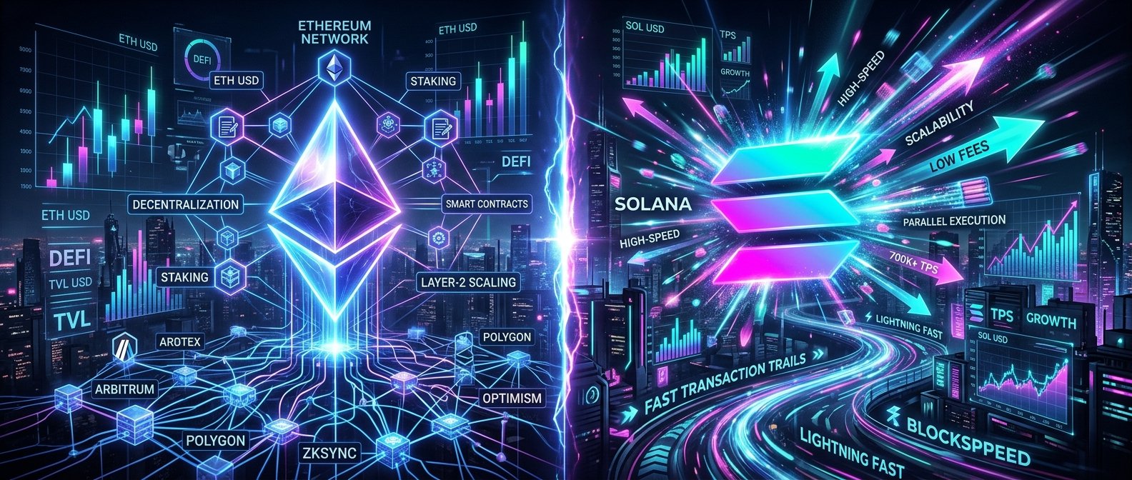 Ethereum vs Solana Crypto Comparison Banner